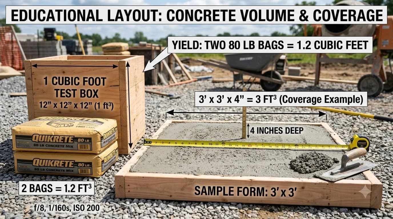 How Many Cubic Feet in a Bag of Concrete? (2026 Yield)
