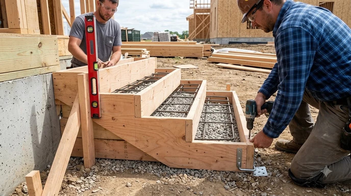 How to Build Concrete Steps: Formwork, Codes & Pouring