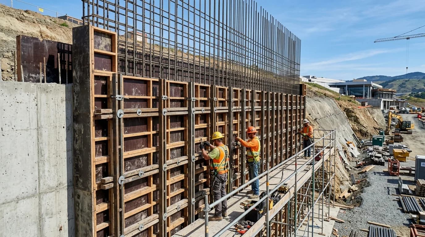 How to Build a Poured Concrete Wall: Forms & Rebar Guide