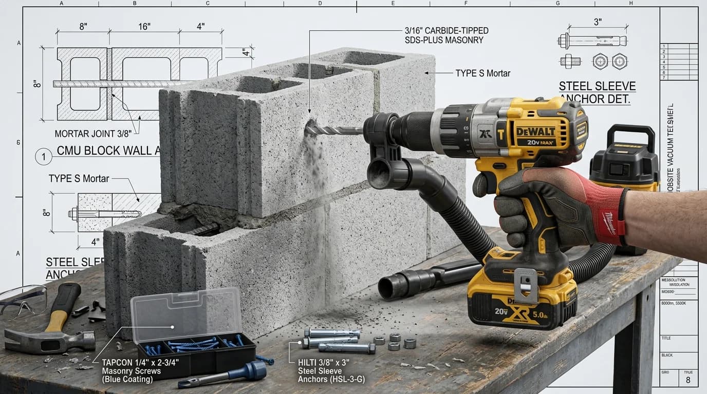 How to Drill into Cinder Block & Fasten Heavy Anchors