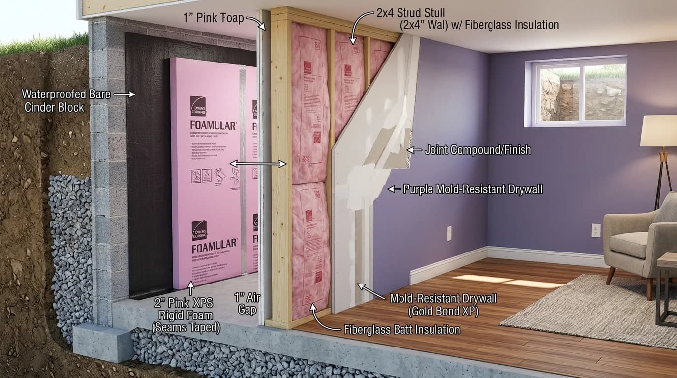 How to Insulate & Frame a Cinder Block Wall (Guide)
